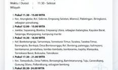 PLN ULP Jeneponto Lakukan Manajemen Beban, Sejumlah Wilayah Mengalami Pemadaman